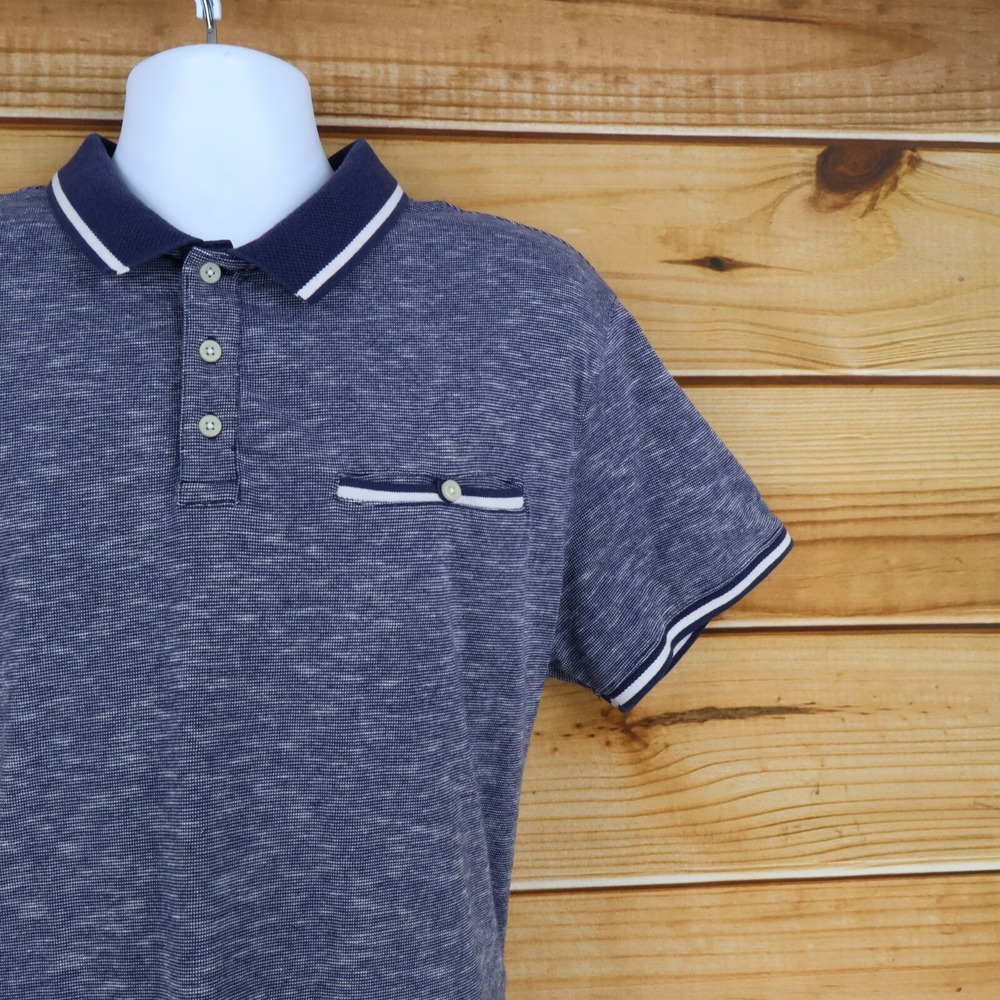 Goodfellow & Co. Polo Golf Shirt Mens Sz XXL Blue Heathered Cotton Standard Fit - Picture 6 of 8
